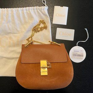 Like New Chloe Drew Leather Suede Bag - Brown